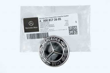Mercedes Benz Genuine ML GL GLE-Class Hood Flat Star Emblem BLACK NEW